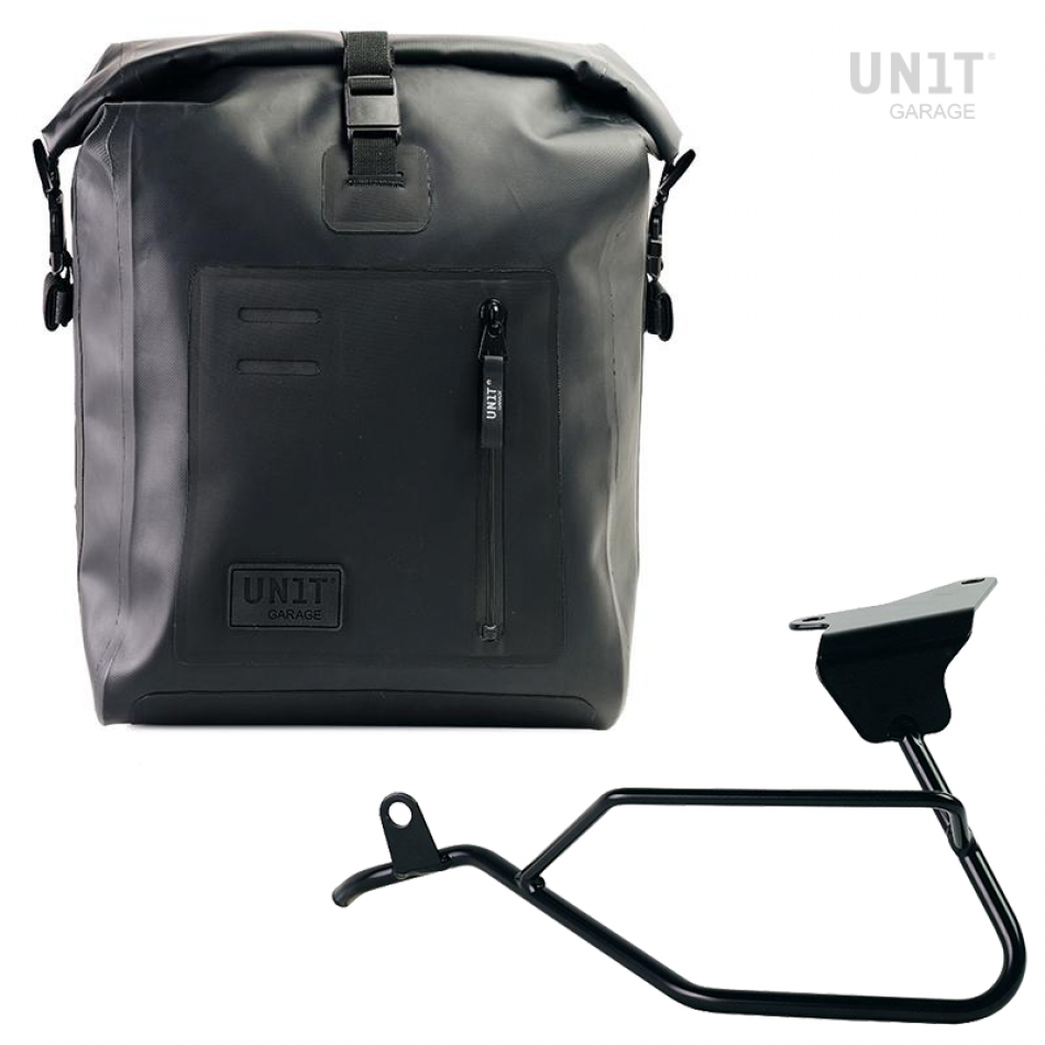 Sacoche latérale Khali en TPU + Cadre gauche Moto Guzzi V100 Mandello