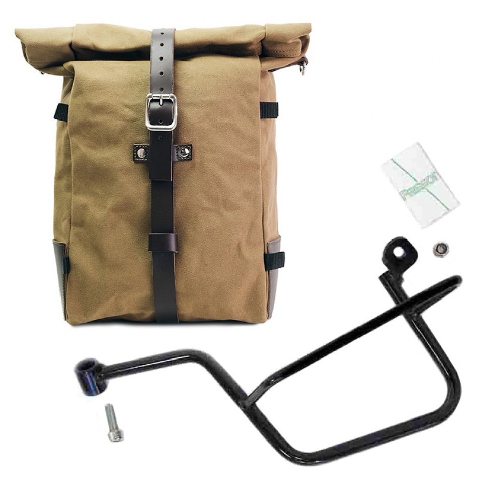 Sacoche latérale Pure en toile + Châssis Moto Guzzi V7 gauche