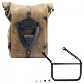 Sacoche latérale Pure en cuir croûte  + Honda CL Cadre Gauche