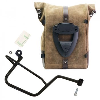 Sacoche latérale Pure en cuir croûte  + Châssis Moto Guzzi V7 Droite