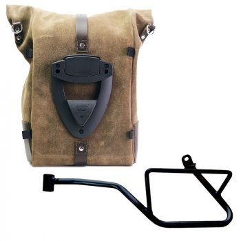 Sacoche latérale Pure en cuir croûte  + Cadre gauche Moto Guzzi V7 EURO5