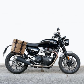 Sacoche latérale en toile Scram 22L-30L + sous-châssis droit Triumph Speed Twin 1200 (2019 et plus)
