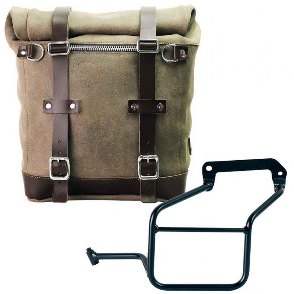 Sacoche latérale en daim ciré + cadre Aprilia Tuareg 660 SX