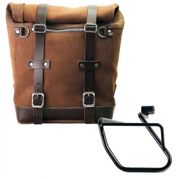 Sacoche latérale en daim ciré + cadre Aprilia Tuareg 660 SX