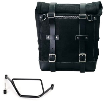 Sacoche latérale Scram en croûte de cuir 22L-30L + Cadre droit de la BMW F450GS