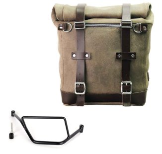 Sacoche latérale Scram en croûte de cuir 22L-30L + Cadre droit de la BMW F450GS