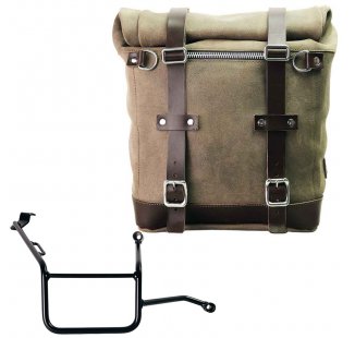 Sacoche latérale Scram en croûte de cuir 22L-30L + Cadre droit de la BMW F900GS