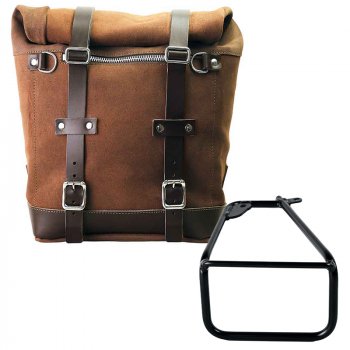 Sacoche latérale Scram en croûte de cuir 22L-30L + Cadre Gauche BMW R12 NineT