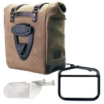 Sacoche Scram 22L-30L en croûte de cuir + cadre droit Ducati Desert Sled