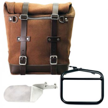 Sacoche Scram 22L-30L en croûte de cuir + cadre droit Ducati Desert Sled