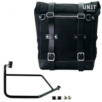 Sacoche Scram 22L-30L en croûte de cuir + cadre droit Ducati DesertX