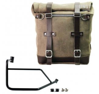 Sacoche Scram 22L-30L en croûte de cuir + cadre droit Ducati DesertX