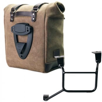 Sacoche latérale Scram en croûte de cuir 22L-30L + Cadre gauche pour Honda CRF1100L Africa Twin et Adventure Sports (à partir de 2024)