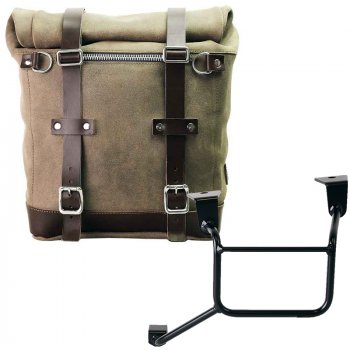 Sacoche latérale Scram en croûte de cuir 22L-30L + Cadre gauche pour Honda CRF1100L Africa Twin et Adventure Sports (à partir de 2024)