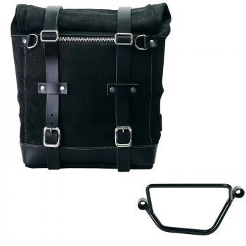 Sacoche latérale Scram en croûte de cuir 22L-30L + Cadre gauche Honda GB350S