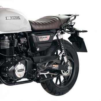 Sacoche latérale Scram en croûte de cuir 22L-30L + Cadre gauche Honda GB350S