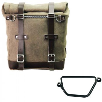 Sacoche latérale Scram en croûte de cuir 22L-30L + Cadre gauche Honda GB350S