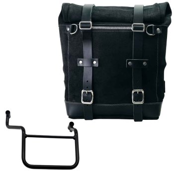 Sacoche latérale Scram en croûte de cuir 22L-30L + Cadre droit Honda Transalp 750 (à partir de 2023)