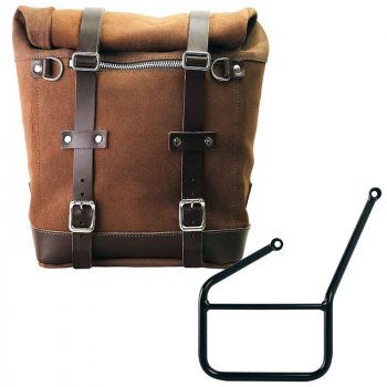 Sacoche latérale en daim ciré + sous-châssis gauche HUSQVARNA