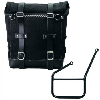 Sacoche latérale en daim ciré + sous-châssis gauche HUSQVARNA