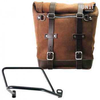 Sacoche latérale en cuir fendu Scram 22L-30L + cadre droit Kawasaki Z900RS