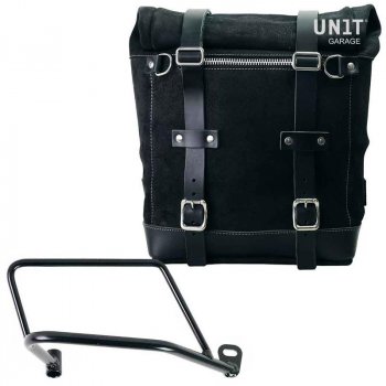 Sacoche latérale en cuir fendu Scram 22L-30L + cadre droit Kawasaki Z900RS