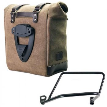 Sacoche latérale en cuir fendu Scram 22L-30L + cadre gauche Kawasaki Z900RS
