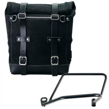 Sacoche latérale en cuir fendu Scram 22L-30L + cadre gauche Kawasaki Z900RS
