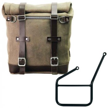 Sacoche latérale en daim ciré + cadre KTM gauche