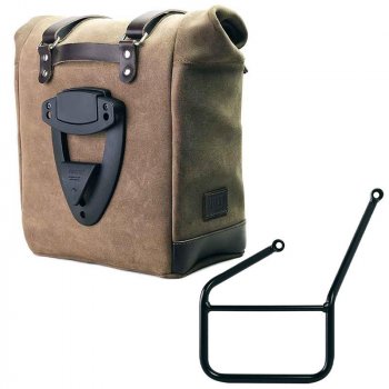 Sacoche latérale en daim ciré + cadre KTM gauche