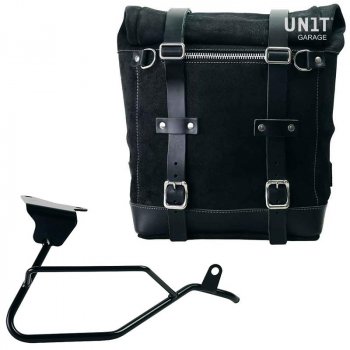 Sacoche latérale Scram en croûte de cuir 22L-30L + Cadre droit Moto Guzzi V100 Mandello