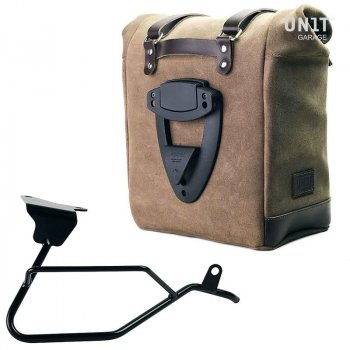 Sacoche latérale Scram en croûte de cuir 22L-30L + Cadre droit Moto Guzzi V100 Mandello