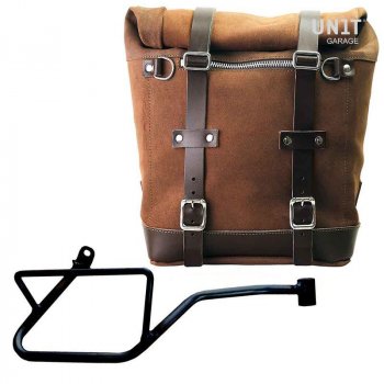 Sacoche latérale Scram en croûte de cuir 22L-30L + Cadre droit Moto Guzzi V7 EURO5 PLUS (à partir de 2025)