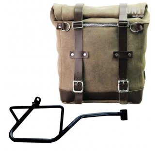 Sacoche latérale Scram en croûte de cuir 22L-30L + Cadre droit Moto Guzzi V7 EURO5 PLUS (à partir de 2025)