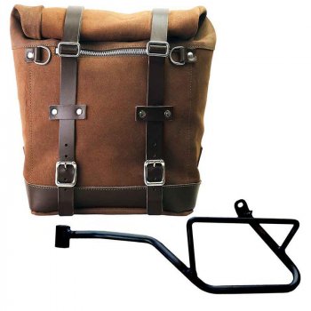 Sacoche latérale Scram en croûte de cuir 22L-30L + Cadre Gauche Moto Guzzi V7 EURO5 PLUS (à partir de 2025)