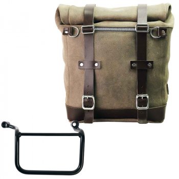 Sacoche Latérale Scram en Croûte de Cuir 22L-30L + Cadre Droit Royal Enfield Guerrilla 450