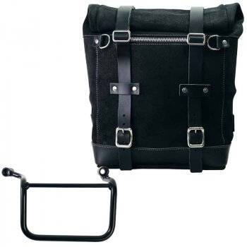 Sacoche Latérale Scram en Croûte de Cuir 22L-30L + Cadre Droit Royal Enfield Guerrilla 450