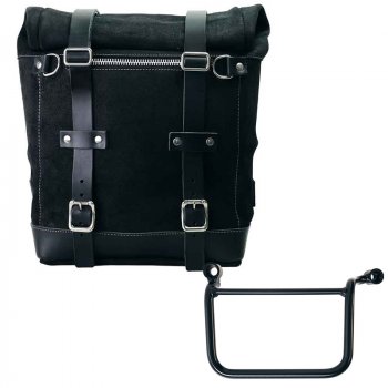 Sacoche Latérale Scram en Croûte de Cuir 22L-30L + Cadre Gauche Royal Enfield Guerrilla 450
