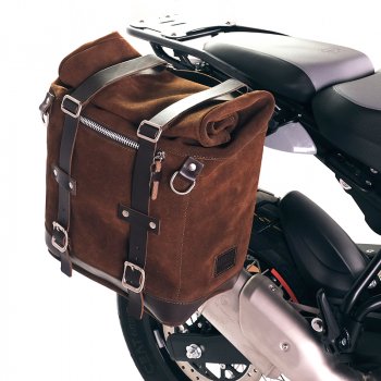 Sacoche latérale Scram en croûte de cuir 22L-30L + Royal Enfield Himalayan 450 (à partir de 2024) Cadre droit