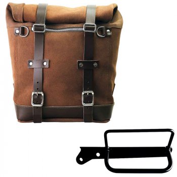 Sacoche latérale Scram en croûte de cuir 22L-30L + Cadre gauche Royal Enfield Hunter 350