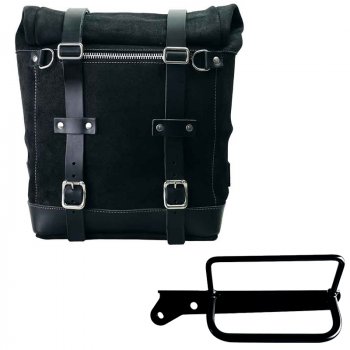 Sacoche latérale Scram en croûte de cuir 22L-30L + Cadre gauche Royal Enfield Hunter 350