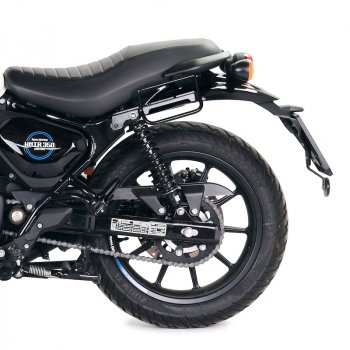 Sacoche latérale Scram en croûte de cuir 22L-30L + Cadre gauche Royal Enfield Hunter 350