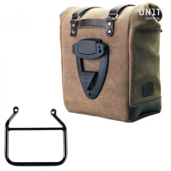 Sacoche latérale Scram en croûte de cuir 22L-30L + Cadre Thriumph Speed 400 & Scrambler 400 X Droit (Uniquement compatible avec notre code d'échappement bas : 4206Low)