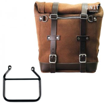 Sacoche latérale Scram en croûte de cuir 22L-30L + Cadre Thriumph Speed 400 & Scrambler 400 X Droit (Uniquement compatible avec notre code d'échappement bas : 4206Low)