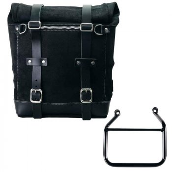 Sacoche latérale Scram en croûte de cuir 22L-30L + Cadre Gauche Triumph Speed 400 & Scrambler 400 X