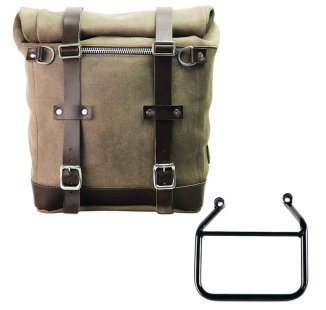 Sacoche latérale Scram en croûte de cuir 22L-30L + Cadre Gauche Triumph Speed 400 & Scrambler 400 X