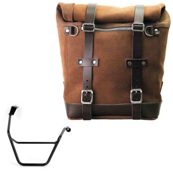 Sacoche latérale Scram en croûte de cuir 22L-30L + Cadre droit Triumph Street Scrambler 900 (à partir de 2026)