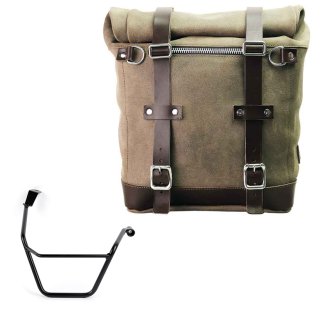 Sacoche latérale Scram en croûte de cuir 22L-30L + Cadre droit Triumph Street Scrambler 900 (à partir de 2026)