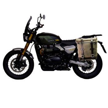 Sacoche latérale Scram en croûte de cuir 22L-30L + Cadre gauche Triumph Street Scrambler 900 (à partir de 2026)