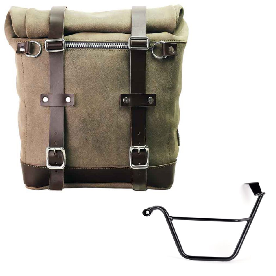 Sacoche latérale Scram en croûte de cuir 22L-30L + Cadre gauche Triumph Street Scrambler 900 (à partir de 2026)